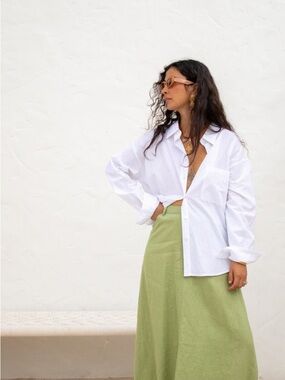 Vrg Girl White Button-Up Shirt